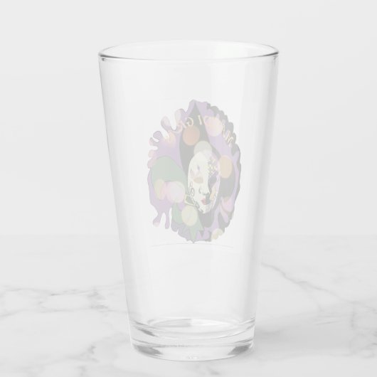 Mardi Gras Maskendesign farbenfroh Glas (Rückseite)