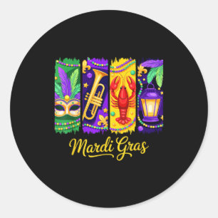 Mardi Gras Maskenperlen New Orleans Karneval  Runder Aufkleber