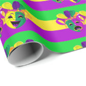 Mardi Gras maskiert Comedy Tragedy Wrapping Paper Geschenkpapier (Rolleneckpunkt)