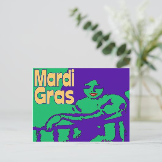 Mardi Gras Masking Postkarte (Stehend Vorderseite)