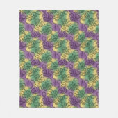 Mardi Gras Masks and Beads Doodle Art Style Fleecedecke (Vorderseite)