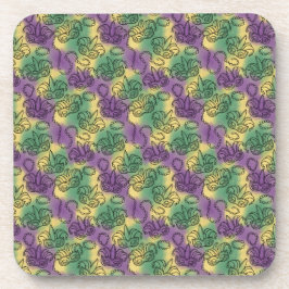 Mardi Gras Masks and Beads Doodle Art Style Getränkeuntersetzer