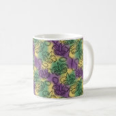 Mardi Gras Masks and Beads Doodle Art Style Kaffeetasse (VorderseiteRechts)