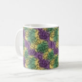 Mardi Gras Masks and Beads Doodle Art Style Kaffeetasse (Vorderseite Links)