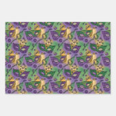 Mardi Gras Masks and Beads Purple Green Yellow Geschenkpapier Set (Vorderseite 3)