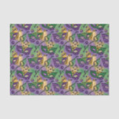 Mardi Gras Masks and Beads Purple Green Yellow Seidenpapier (Vorderseite)
