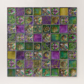 Mardi Gras Masks Feathers Lilie Tile Print Puzzle (Horizontal)