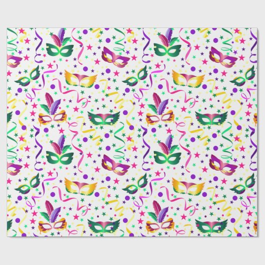 Mardi Gras Masks Geschenkpapier (Flach)