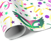 Mardi Gras Masks Geschenkpapier (Rolleneckpunkt)