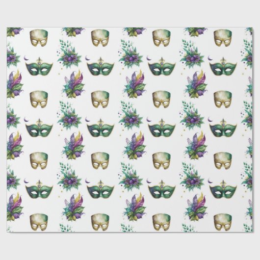 Mardi Gras Masks Geschenkpapier (Flach)
