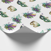 Mardi Gras Masks Geschenkpapier (Ecke)