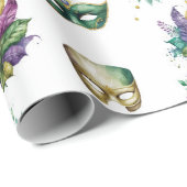 Mardi Gras Masks Geschenkpapier (Rolleneckpunkt)