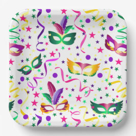 Mardi Gras Masks Pappteller