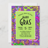 Mardi Gras Masks Party Einladung (Rückseite)