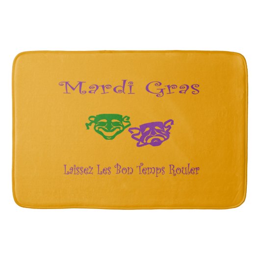 Mardi Gras Masks Rouler Badematte (Vorderseite)