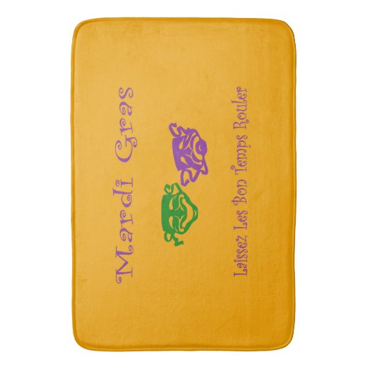 Mardi Gras Masks Rouler Badematte (Vorderseite Vertikal)