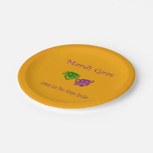 Mardi Gras Masks Rouler Pappteller (Schrägansicht)