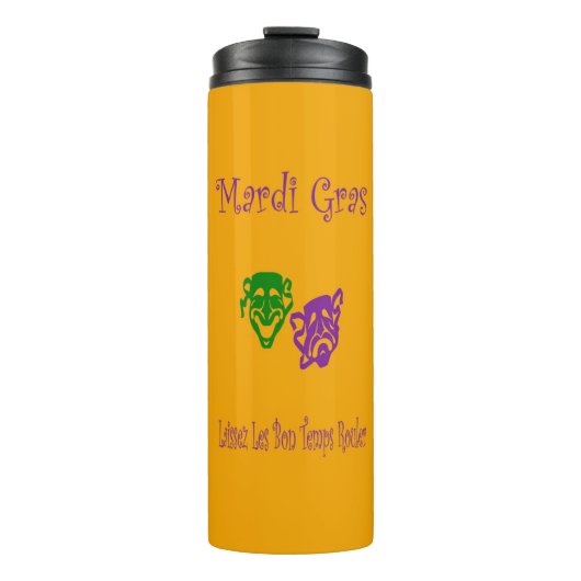 Mardi Gras Masks Rouler Thermosbecher (Vorderseite)