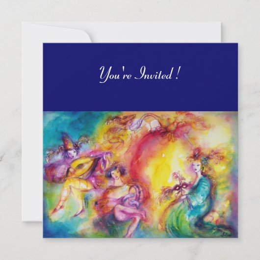 Mardi Gras Masquerade Ball Einladung (Vorderseite)