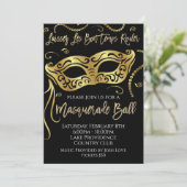 Mardi Gras Masquerade Ball Einladung (Stehend Vorderseite)
