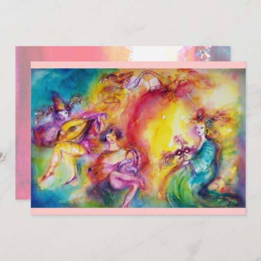 Mardi Gras Masquerade Ball Einladung zum KARNIVAL (Vorne/Hinten)