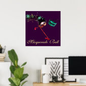 MARDI GRAS MASQUERADE BALL , Lila Poster (Heimbüro)