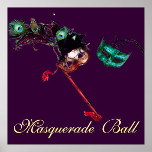 MARDI GRAS MASQUERADE BALL ,Lila Poster