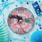 MARDI GRAS MASQUERADE BALL MASK Blau Pink Lila Pappteller (Party)