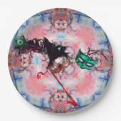 MARDI GRAS MASQUERADE BALL MASK Blau Pink Lila Pappteller (Vorderseite)