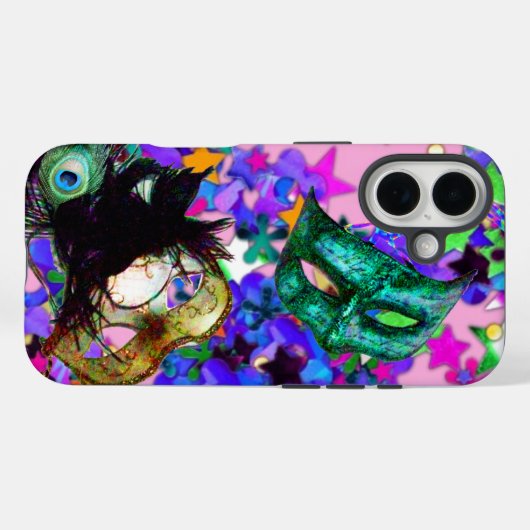 MARDI GRAS MASQUERADE BALL MASK Konfetti Case-Mate iPhone Hülle (Rückseite (Horizontal))