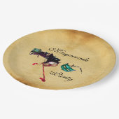 MARDI GRAS MASQUERADE BALL MASK Parchment Pappteller (Schrägansicht)