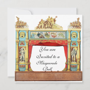 MARDI GRAS MASQUERADE BALL MASKEN THEATER Weiß Einladung