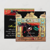 MARDI GRAS MASQUERADE BALL MASKS THEATER BÜHNE EINLADUNG (Vorne/Hinten)