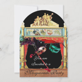 MARDI GRAS MASQUERADE BALL MASKS THEATER BÜHNE EINLADUNG