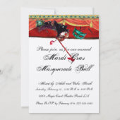 MARDI GRAS MASQUERADE BALL MASKS THEATER BÜHNE EINLADUNG (Rückseite)