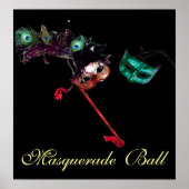 MARDI GRAS MASQUERADE BALL, schwarz Poster (Vorne)