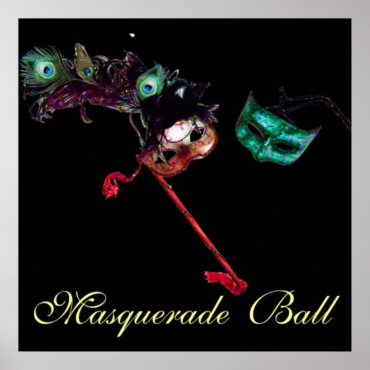 MARDI GRAS MASQUERADE BALL, schwarz Poster (Vorne)