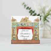 MARDI GRAS MASQUERADE BALL THEAAADER MASKS Champag Einladung (Stehend Vorderseite)