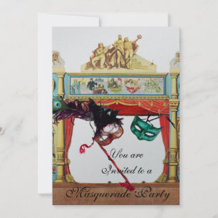 MARDI GRAS MASQUERADE BALL THEAATER BÜHNE Silber Einladung