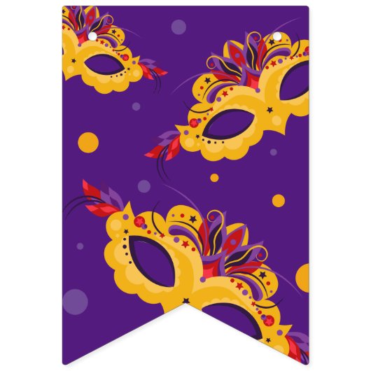 Mardi Gras Masquerade Carnaval Wimpelkette (Dritte Fahne)