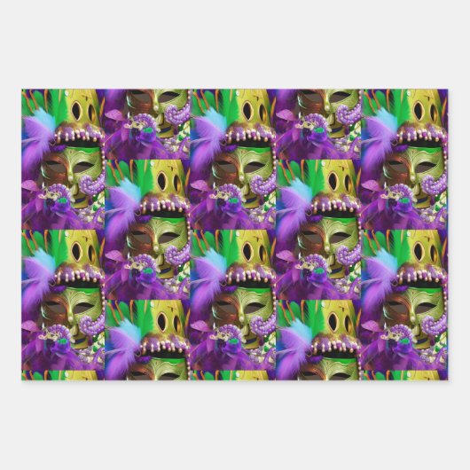 Mardi Gras Masquerade Collection Geschenkpapier Set (Vorderseite 3)
