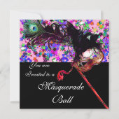 MARDI GRAS MASQUERADE & CONFETTI EINLADUNG (Vorderseite)