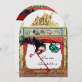 MARDI GRAS MASQUERADE COSTUME PARTY THEATER Pearl Einladung (Vorne/Hinten)