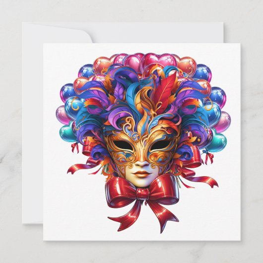 Mardi Gras Masquerade Einladung (Vorderseite)