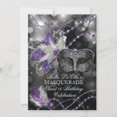 Mardi Gras Masquerade Geburtstagsparty Einladung (Vorderseite)