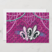 Mardi Gras Masquerade Geburtstagsparty Einladungen (Rückseite)