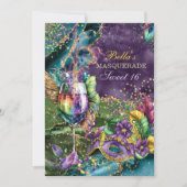 Mardi Gras Masquerade Geburtstagsparty Einladungen (Vorderseite)