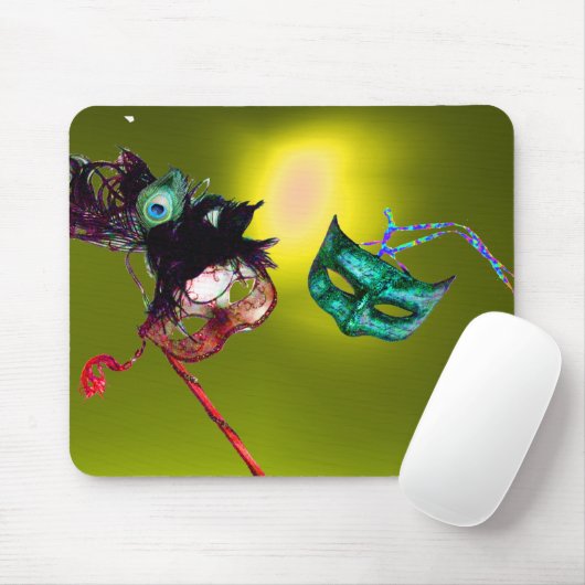 MARDI GRAS MASQUERADE gelb Mousepad (Mit Mouse)