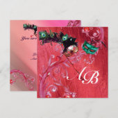 MARDI GRAS MASQUERADE, MAGIC BERRIES MONOGRAMM Sei Einladung (Vorne/Hinten)