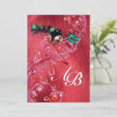 MARDI GRAS MASQUERADE, MAGIC BERRIES MONOGRAMM Sei Einladung (Stehend Vorderseite)